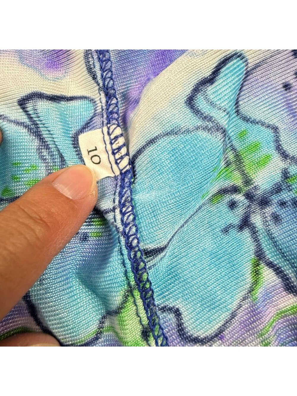 Vintage Sirena Blue Purple Floral 2pc Bathing Suit Size 10 Needs Repairing As-Is - Picture 10 of 13